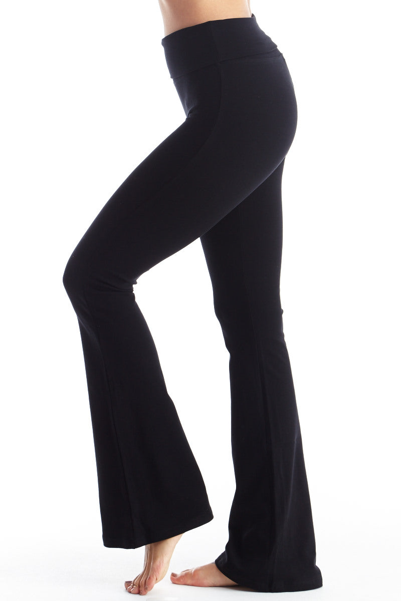 MOCO Eco-Hybrid Women`s Spandex French Terry Bell Bottom Yoga Pant