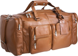 Viosi Malibu 22 Inch Genuine Leather Duffel Travel Bag Sports Gym Bag Weekender Overnight Luggage