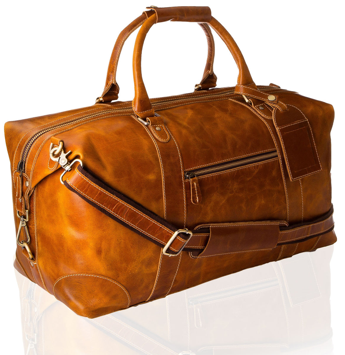 Viosi Vintage Expandable Duffel Bag Leather Luggage – Newport Blvd
