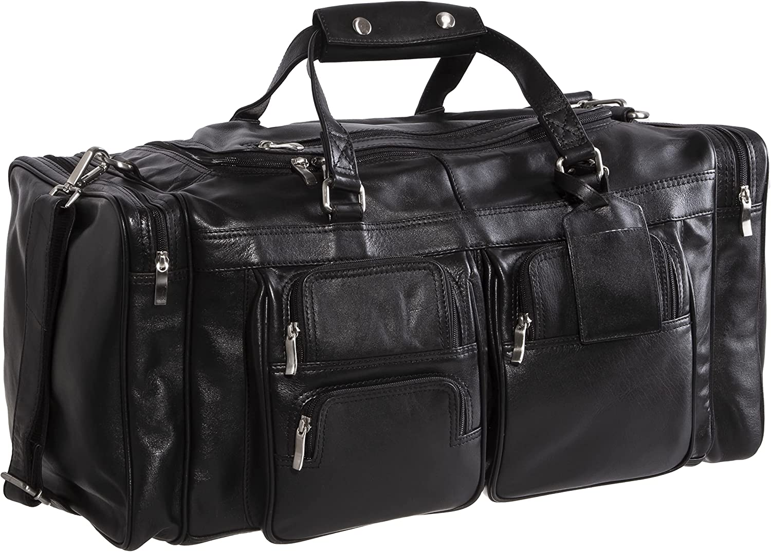 Asge Travel Duffel Bag for Men Leather Overnight Weekender Luggage