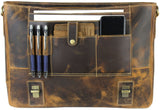 Mens RFID Leather Messenger Bag | 16 Inch Laptop Briefcase Shoulder Satchel Bag