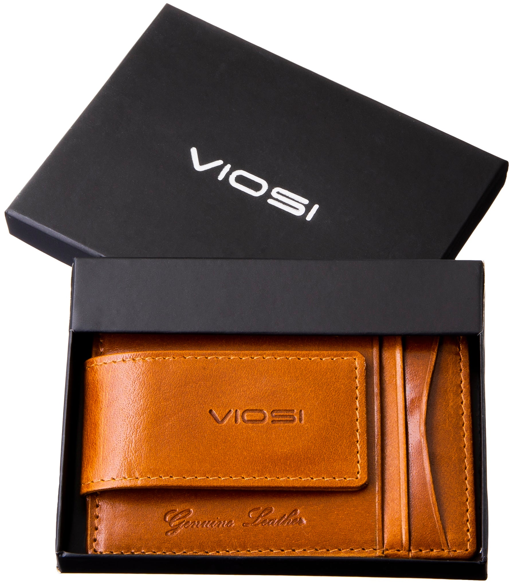 Viosi Men's Front Pocket Leather Money Clip