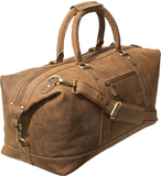 Viosi Vintage Expandable Duffel Bag Leather Weekender Luggage Travel Bag